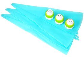Piping Bags, MCIRCO 3 X ColorSwirl 3-Color Coupler for Large Size Russian Piping Tips and 3 X Reusable Pastry...
