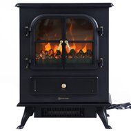 Elegant Vintage Free Standing 1500W Heater Fire Flame Stove Wood Adjustable Electric Fireplace N4