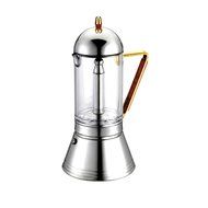 GAT Cafe Caffe Cristal Gold S/Steel Stove Top Italian Espresso Coffee Maker 4cup