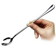 EXIU 2PCS Stainless Steel Cocktail Coffee Latte Ice Cream Soup Tea Long Spoons