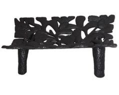 Plow and Hearth Large Pine Bough Black Wrought Iron Fireplace Grate N2