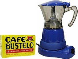 Electric Espresso Coffee Maker 1 to 3 Cups. 10 oz Bustelo Espresso Coffee Pack Included