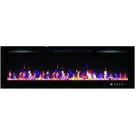 MCM3 100'' Wall Mounted/Build-in Electric/Smokeless Fireplace,Black,W100''XD5.5''XH21.5'',Fuel Crystal,Overheat...