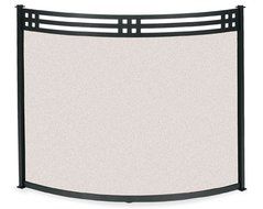 Pilgrim Home Bowed Portfolio Fireplace Screen, Matte Black
