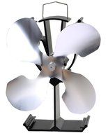 4-Blade Heat Powered Stove Top Fan for Wood / Log Burner/Fireplace - Eco Friendly( Silver)