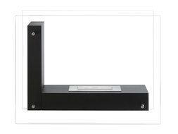 Ignis Vitrum L Black Freestanding Ventless Ethanol Fireplace N4