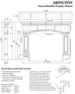 Abington Thin Cast Stone Adjustable Fireplace Mantel Kit - Complete Kit includes Hearth and Adjustable Interior... N4