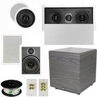 Theater Solutions 5.1 Home Theater 4 Speaker Set with Center, 12" Powered Sub and More TS5C6WL51SET6