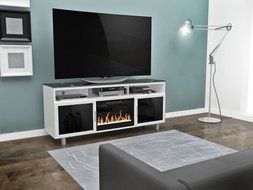 Bowden Flat Panel TV Stand With 26" Crystal Fireplace insert