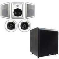 Acoustic Audio HT-55 In-Wall/Ceiling 5.1 Home Theater Speakers and 10" Powered Sub HT-55-HD10B