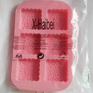 X-Haibei 6-Cavity Square Mooncake Chocolate Muffin CupCake Soap Silicone Mold Pan