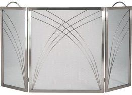 Satin Nickel 3 Fold Panel Screen - 32 inch