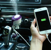 Rukiwa Car Humidifier Air Purifier Freshener Travel Car Portable With USB Interface (Black) N13