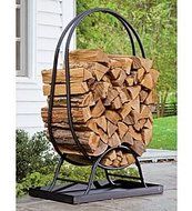 Large Tubular Steel Oval Wood Rack With Cover