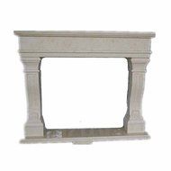 MCM3 Hand-made Egypt Beige Marble Fireplace,67"x55"x11.8"