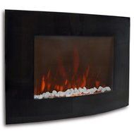 TMS 1500W Electric Wall Mount Fireplace Heater Remote Adjustable Heat Glass XL Large N2