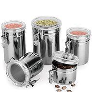 Bluelover Durable Stainless Steel Canister Airtight Sealed Canister Spice Dry Storage Container Snack Cans XL