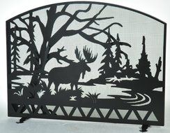 Meyda Tiffany 109212 Moose Creek Fireplace Screen, 54" Width x 42" Height