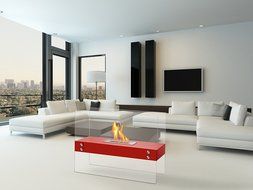 Ignis Ventless Bio Ethanol Fireplace Vitrum H Red N4