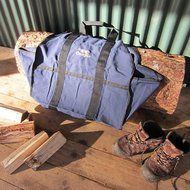 Cougar Premium Log Carrier, Heavy Duty Canvas Firewood Tote Bag Best For Carrying Wood (Insignia Blue) N8