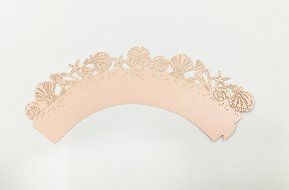 HUAL Cupcake Wrappers 50 Filigree Artistic Bake Cake Paper Cups Shell Lace Laser Cut Liner Baking Cup Muffin Case...