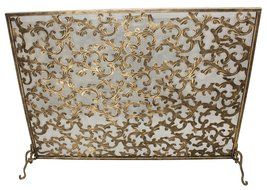 FIREPLACE SCREENS - "BARRINGTON COURT" FIREPLACE SCREEN - BURNISHED GOLD PATINA
