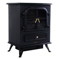 Giantex Free Standing Electric 1500W Fireplace Heater Fire Flame Stove Wood Adjustable N7
