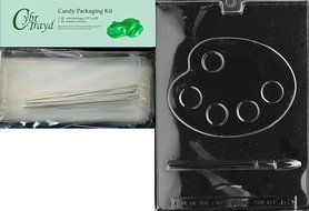 Cybrtrayd J069 Palette and Brush Chocolate Candy Mold with Exclusive Cybrtrayd Copyrighted Chocolate Molding Instructions