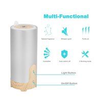 BEW Aroma Diffuser and Purifier with Car Charger and USB Cable for Car Office Home (Cylinder,40ML, Silver) N3