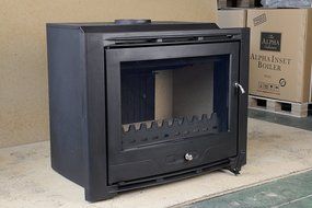 HorseFlame Cast Iron Wood Burning Fireplace Insert HF577IU7 Matt Black N2