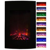 Moda Flame Scoria Curved Black Wall Mounted Electric Fireplace Multi Color