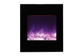 Amantii WM-BI-2428-VLR-BG Zero Clearance Series Built-In Electric Fireplace with Ice Media Kit, 18 Inch