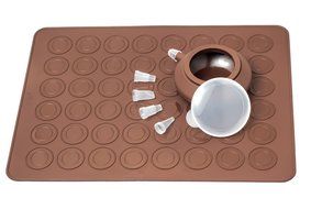 OxGord French Macaron Macaroon Baking Set - Baking Sheet Decorating Cake Cookie Non-Stick Kit - 4 Nozzles + 1... N2