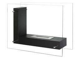 Ignis Vitrum L Black Freestanding Ventless Ethanol Fireplace N5