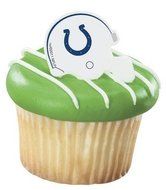 NFL Indianapolis Colt Football Helmet Cupcake Rings - 24 pcs