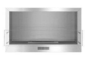 MCM3 Build-in Smokeless Ventless Manual Fireplace,Single-Sided Unit,Silver,W38.6''xH23''xD13.4'',1.5'&lsquo;T Stainless... N2