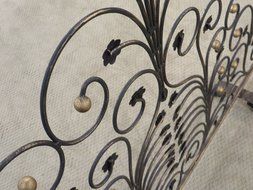 Art Nouveau Dark Gold Firescreen | Deco Swirl Scroll Fireplace Screen N3
