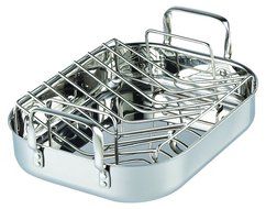 Cooks Standard 02448 Stainless Steel Roaster with rack, 14-inch by 12-inch
