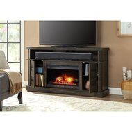 70" TV Stand With Fireplace, Whalen Weathered Dark Pine, Heat Or Without Heat N5