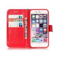 iPhone 7 Case,PHEZEN Embossed Flower Butterfly PU Leather iPhone 7 Wallet Case [Magnetic Closure] [Credit Card...