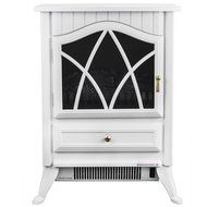AKDY 16" White Freestanding 3D Flame Electric Log Set Fireplace Heater AZ-18D2P-WHT N4