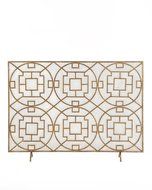 Pyra Geometric Fireplace Screen Single Panel Protective Mesh Backing N2