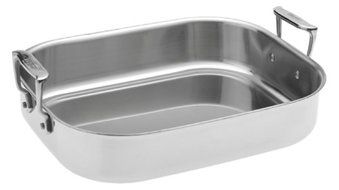 All-Clad 5014 Stainless Steel Petite Roti Roasting Pan Cookware, 14-Inch by 11-Inch, Silver