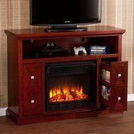 Southern Enterprises Creston Cherry Electric Fireplace Media Console N3