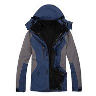 Hanxue Mens Hiking Ski Jacket Softshell 3 in 1 Hiking Raincoat Plus Size Men Waterproof Sportswear with Removable... N7