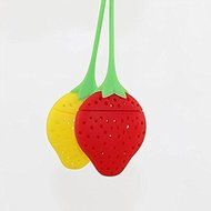 Pinovk Cute Reusable Strawberry Silicone Herbal Spice Tea Leaf Infuser Strainer Filter Bag Tea Ball