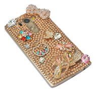 Spritech(TM) Clear Hard Bling Phone Case for LG G Stylo 2 LS775/LG Stylus 2 K520,Handmade Gold Crystal Flower... N9