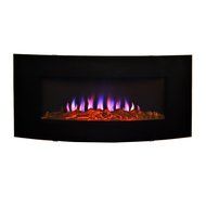 High-End Curved Glass Front Wall Mount Electric Fireplace N7