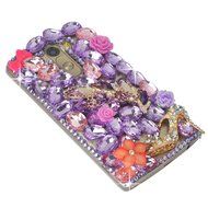 Spritech(TM) Clear Hard Bling Phone Case for LG G Stylo 2 LS775/LG Stylus 2 K520,Handmade Gold Crystal Flower... N17
