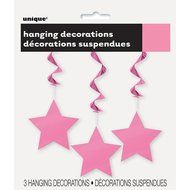 Hanging Star Decorations, 26&quot;, Light Blue, 3 Count N2